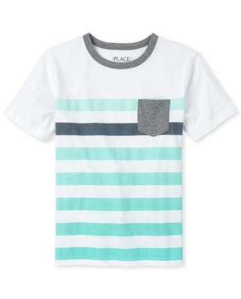 Boys Striped Pocket Top