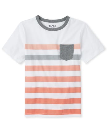 Boys Striped Pocket Top