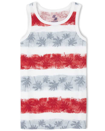Boys Mix And Match Striped Palm Tree Tank Top