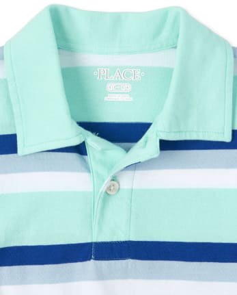 Boys Striped Jersey Polo