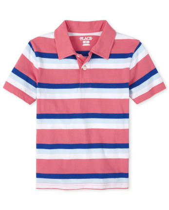 Boys Short Sleeve Striped Matching Jersey Polo | The Children's Place