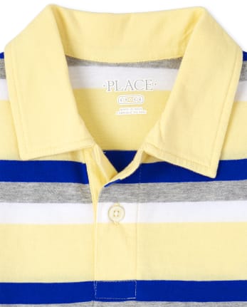 Boys Striped Jersey Polo