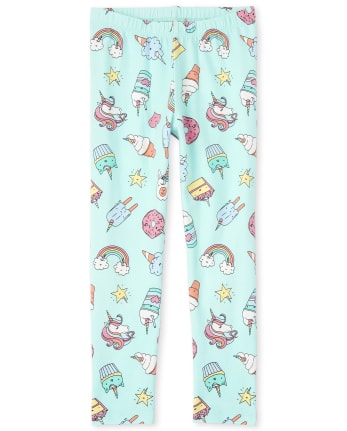 Girls Unicorn Dessert Print Leggings The Children s Place AZUREUS