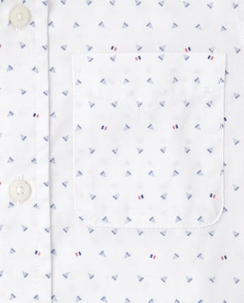 Camisa con botones de popelina triangular para niños