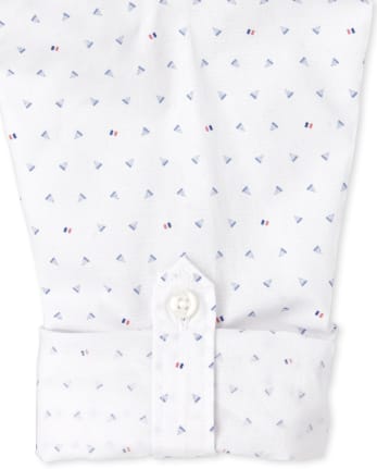 Camisa con botones de popelina triangular para niños