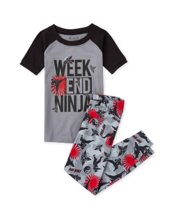 Pyjama en coton coupe ajustée Ninja Weekend pour garçons