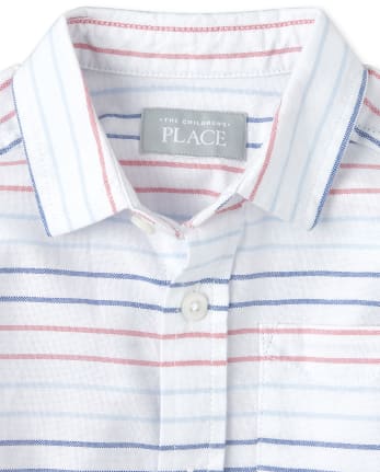 Baby And Toddler Boys Striped Oxford Button Down Shirt