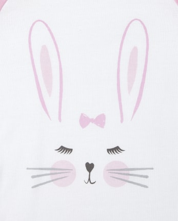 Girls Mommy And Me Bunny Matching Snug Fit Cotton Pajamas
