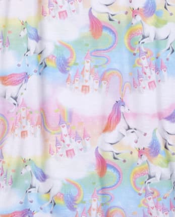 Girls Rainbow Unicorn Castle Nightgown