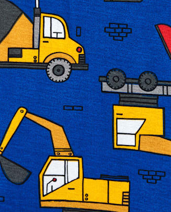 Baby And Toddler Boys Construction Snug Fit Cotton One Piece Pajamas