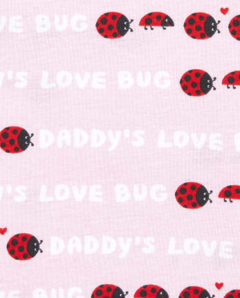 Pijama de 4 piezas de algodón con ajuste ceñido Lady Bug para bebés y niñas pequeñas