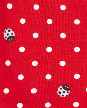 Pijama de 4 piezas de algodón con ajuste ceñido Lady Bug para bebés y niñas pequeñas