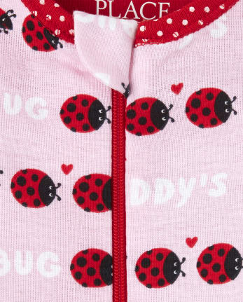 Pyjama une pièce en coton ajusté Lady Bug pour bébés et petites filles
