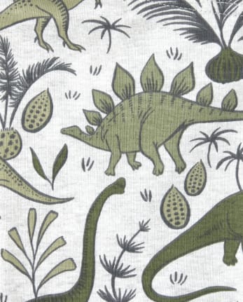 Baby And Toddler Boys Puff Print Dino Snug Fit Cotton Pajamas