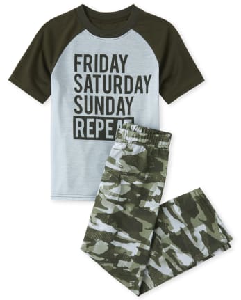 Pijama de camuflaje de fin de semana para niño