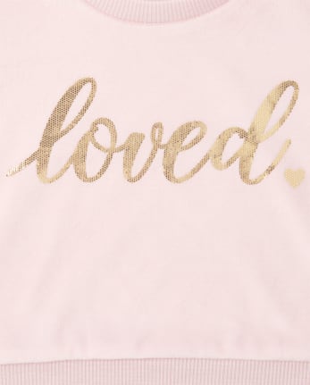 Baby And Toddler Girls Mommy And Me Foil Loved Matching Velour Pajamas