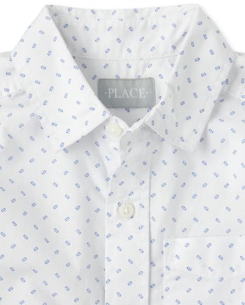 Boys Dad And Me Print Poplin Matching Button Up Shirt