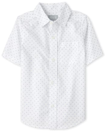 Boys Dad And Me Print Poplin Matching Button Up Shirt