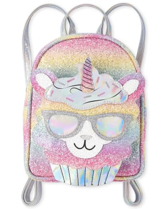 Girls Glitter Rainbow Llamacorn Mini Backpack