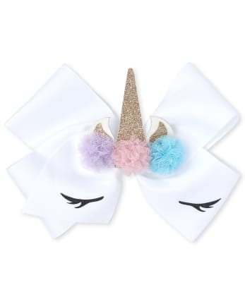 Girls Glitter Unicorn Bow Hair Clip