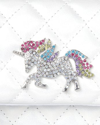 Bolso Niña Acolchado Unicornio Rhinestud