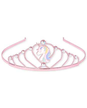 Diadema de metal con tiara de unicornio Rhinestud para niñas