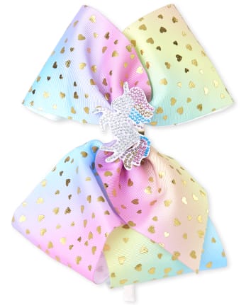 Diadema de metal con lazo de unicornio arcoíris metalizado para niñas