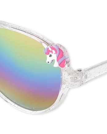 Toddler Girls Glitter Aviator Sunglasses