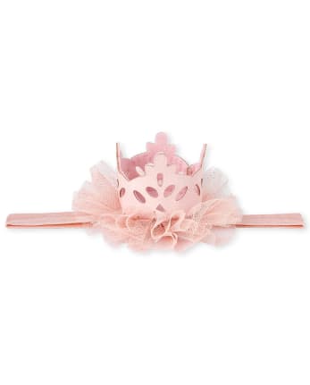 Diadema con corona de purpurina para bebés niñas