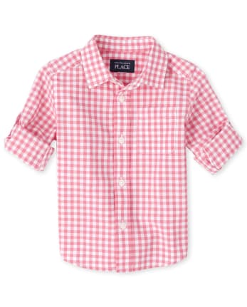 Baby And Toddler Boys Easter Long Sleeve Gingham Poplin Matching Button Down Shirt The Children S Place