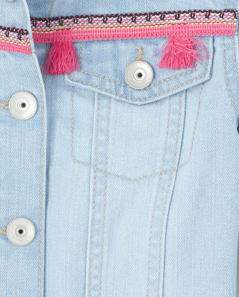 Veste en jean à pampilles pour fille
