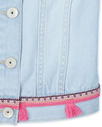 Veste en jean à pampilles pour fille