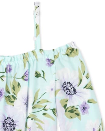 Girls Floral Off Shoulder Romper