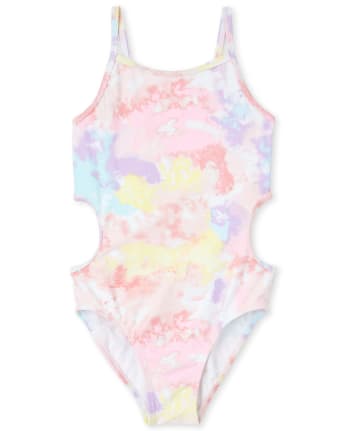 tie dye girls bathing suit