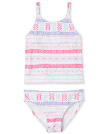 Maillot de bain tankini imprimé pour filles