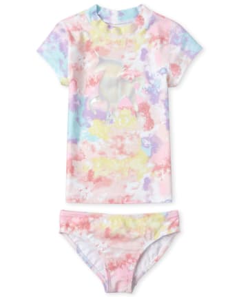 Maillot de bain Rashguard tie-dye pour fille