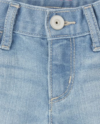 Short en jean à revers roulé pour fille