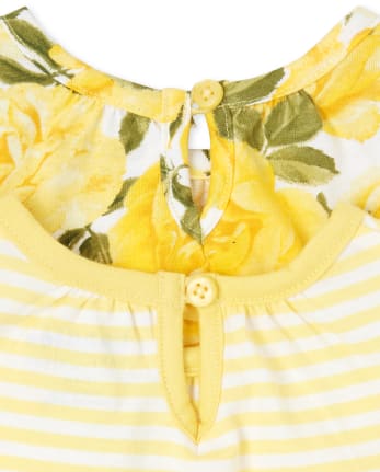 Baby Girls Floral Ruffle Romper 2-Pack
