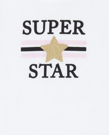 Conjunto de ropa de juego de 3 piezas para bebé niña Glitter Super Star