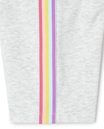 Girls Rainbow Side Stripe Bike Shorts