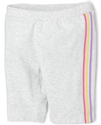 Girls Rainbow Side Stripe Bike Shorts