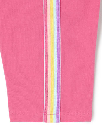 Shorts ciclistas con rayas laterales de arcoíris para niñas