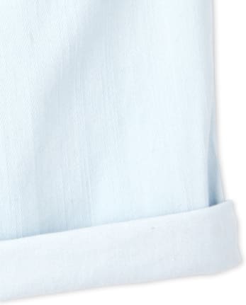 Shorts de mezclilla con puños enrollados para niñas