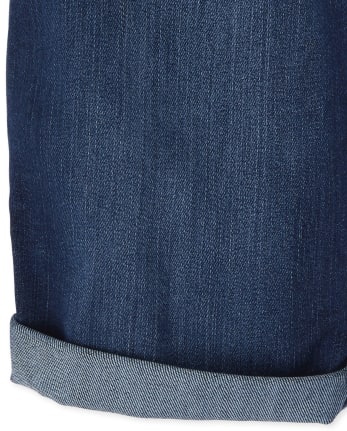 Shorts de mezclilla con puños enrollados para niñas