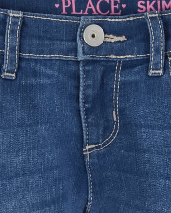 Girls Roll Cuff Denim Skimmer Shorts