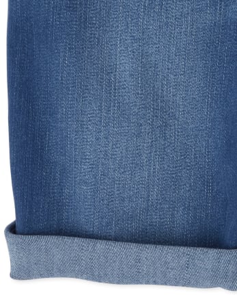 Girls Roll Cuff Denim Skimmer Shorts