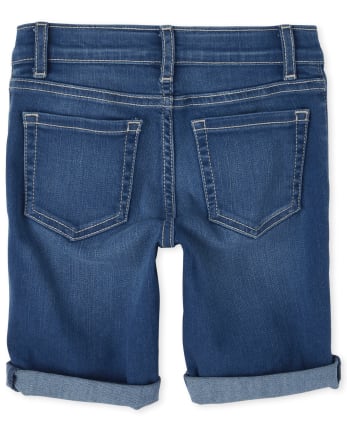 Girls Roll Cuff Denim Skimmer Shorts