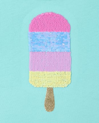 Girls Flip Sequin High Low Top