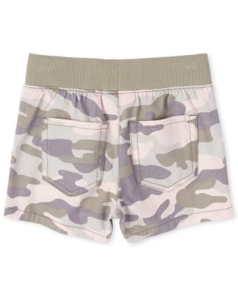 thumbnail image 2 of A2Z 4 Kids Girls 100% Cotton Camouflage Shorts - Baby Pink Summer Hot Pants (Gym & Play) 2 of 3