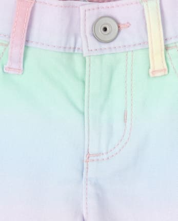 Girls Rainbow Ombre Denim Skimmer Shorts